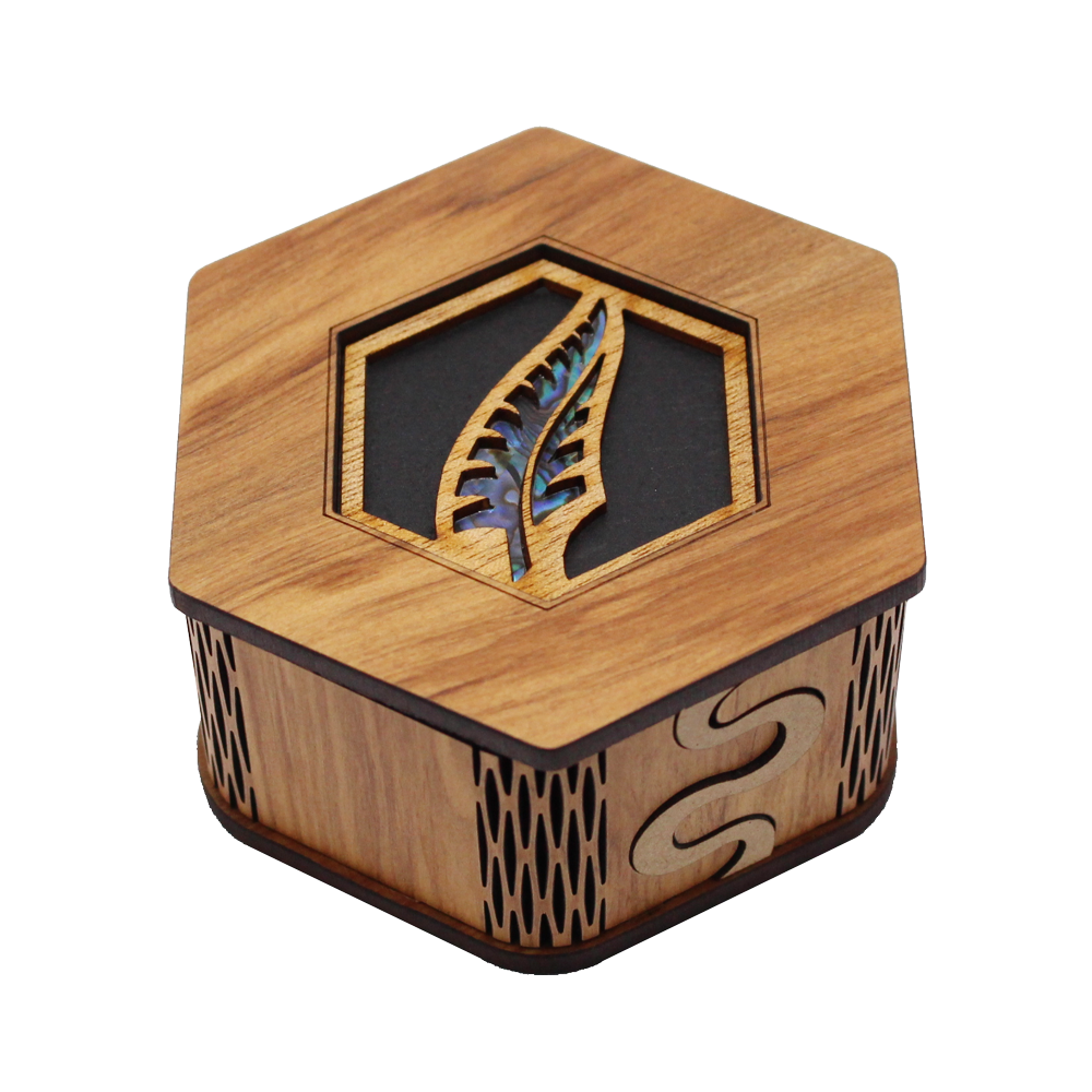 Paua Fern Hexagonal Box